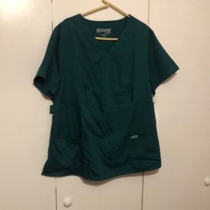 Grey’s Anatomy By Barco Professional Wear Women’s  2XL Hunter Green Scrub Top